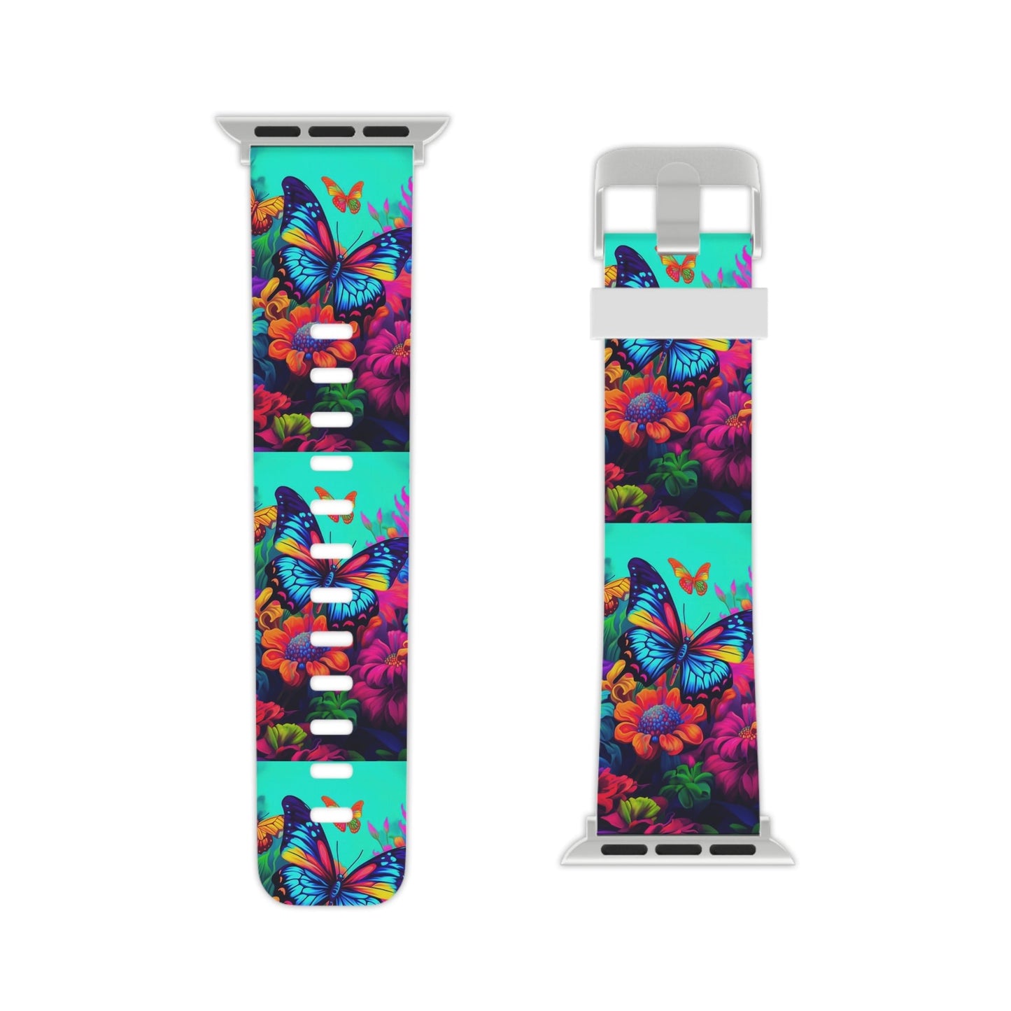 Vivid Butterfly & Floral Burst Apple Watch Band - BOGO Cases