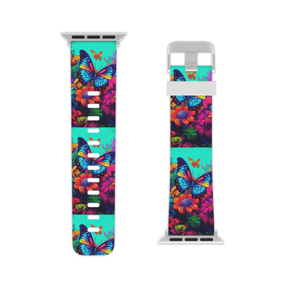 Vivid Butterfly & Floral Burst Apple Watch Band - BOGO Cases