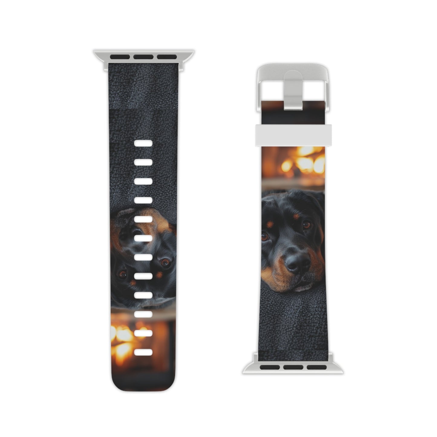 Warm Rottweiler by the Fireplace Apple Watch Band - BOGO Cases