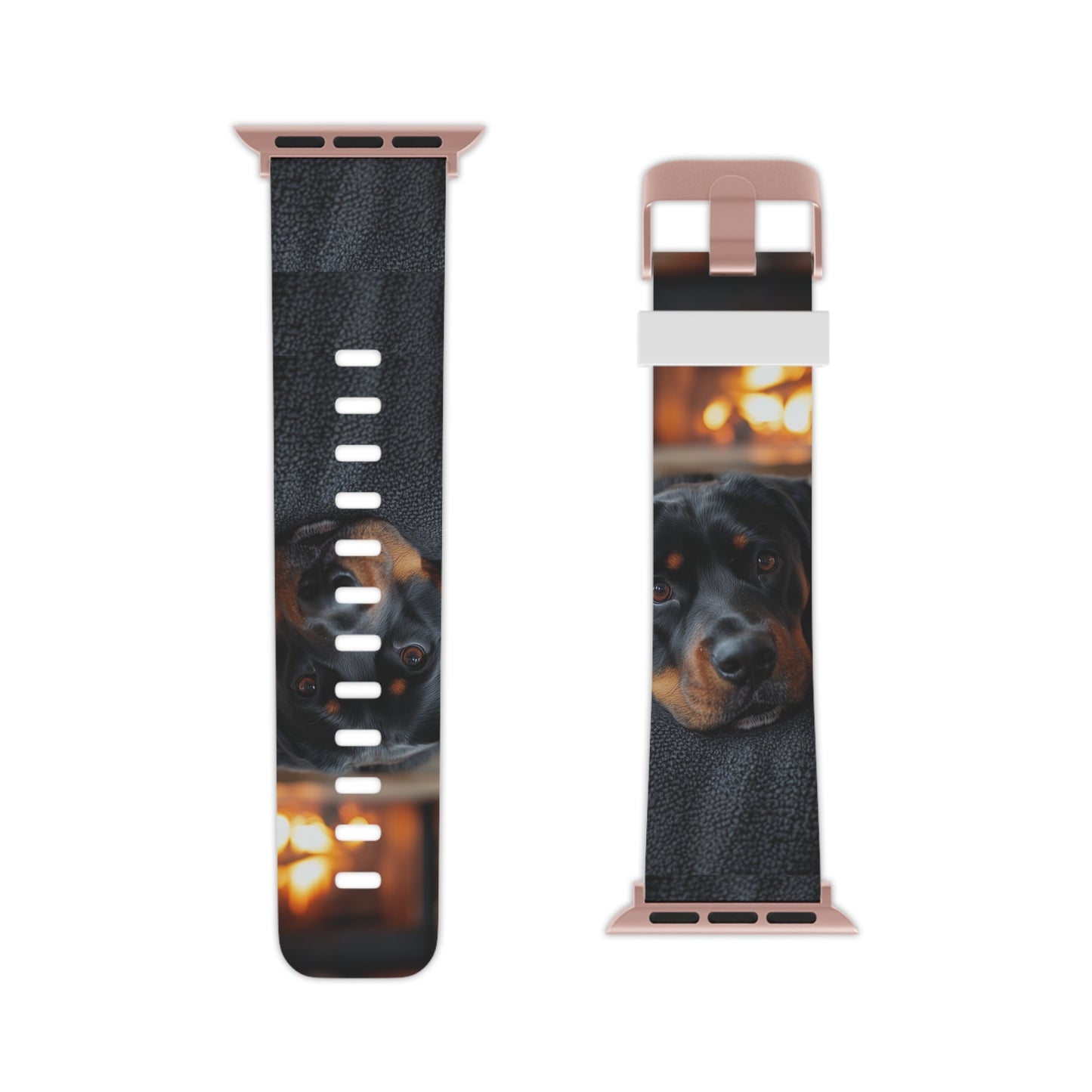 Warm Rottweiler by the Fireplace Apple Watch Band - BOGO Cases
