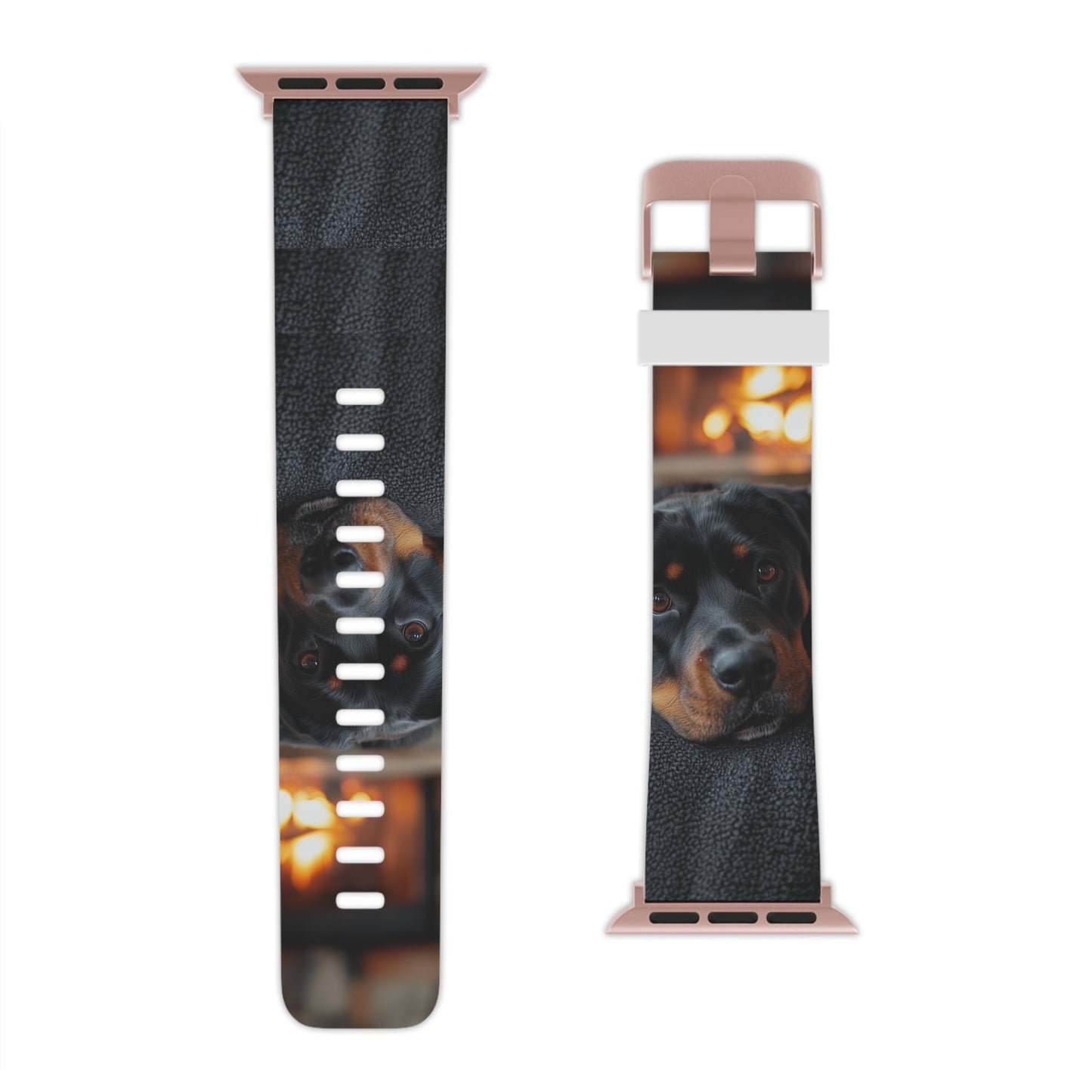 Warm Rottweiler by the Fireplace Apple Watch Band - BOGO Cases