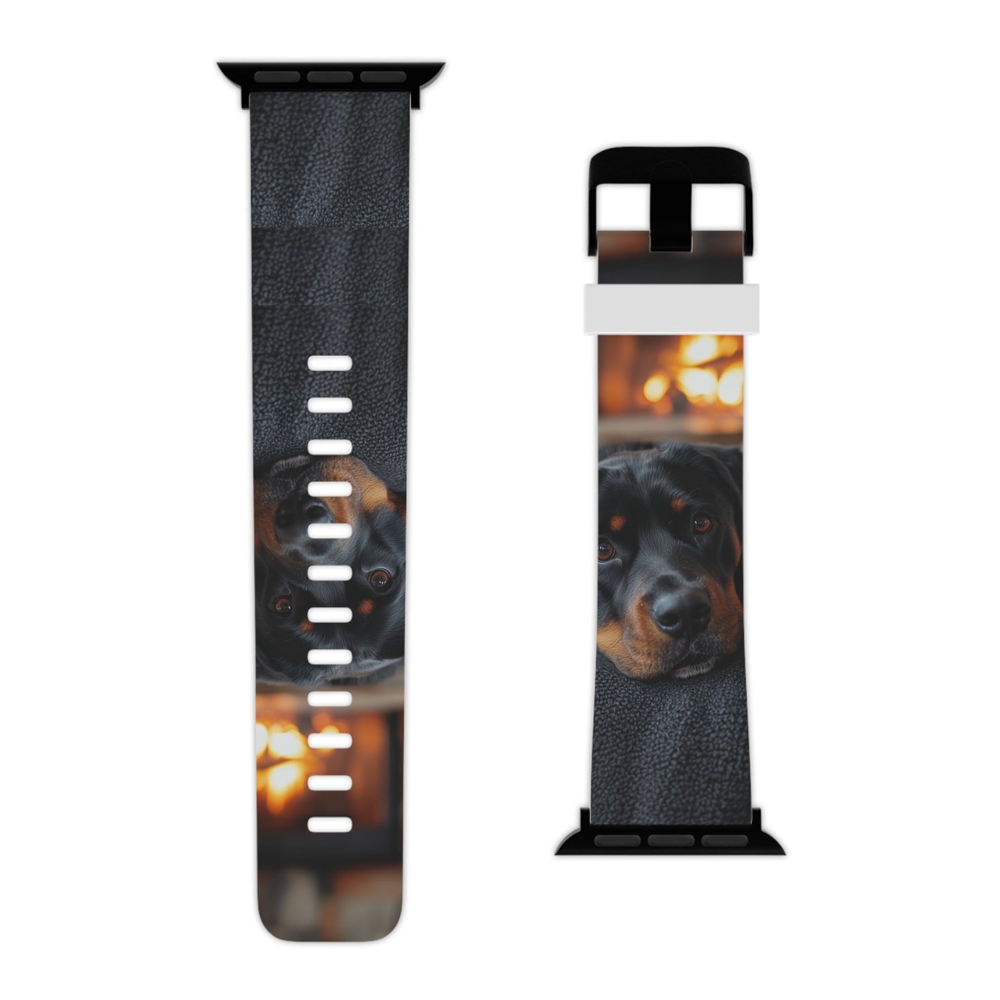 Warm Rottweiler by the Fireplace Apple Watch Band - BOGO Cases