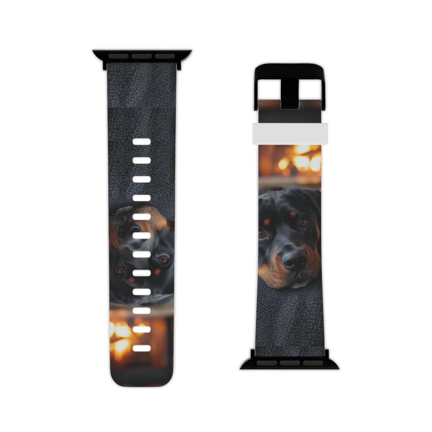 Warm Rottweiler by the Fireplace Apple Watch Band - BOGO Cases
