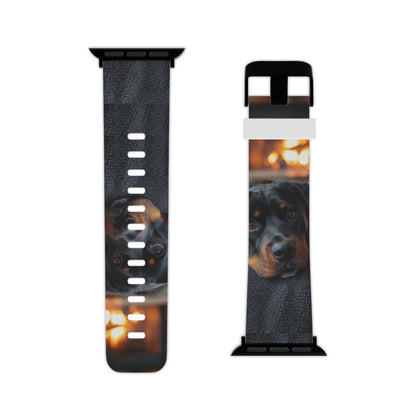 Warm Rottweiler by the Fireplace Apple Watch Band - BOGO Cases