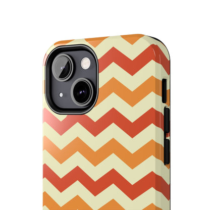 Warm Sunset Chevron – Orange, Red & Cream Geometric iPhone Case - BOGO Cases
