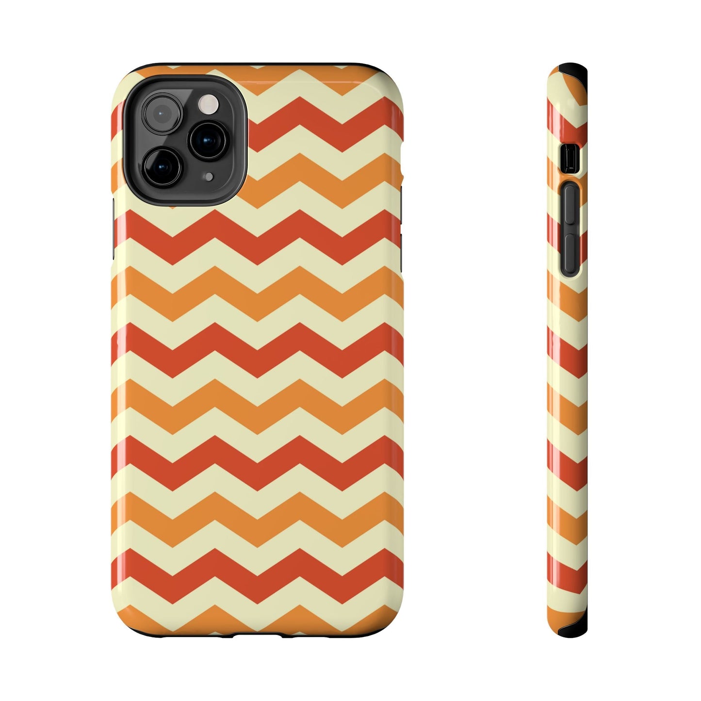 Warm Sunset Chevron – Orange, Red & Cream Geometric iPhone Case - BOGO Cases