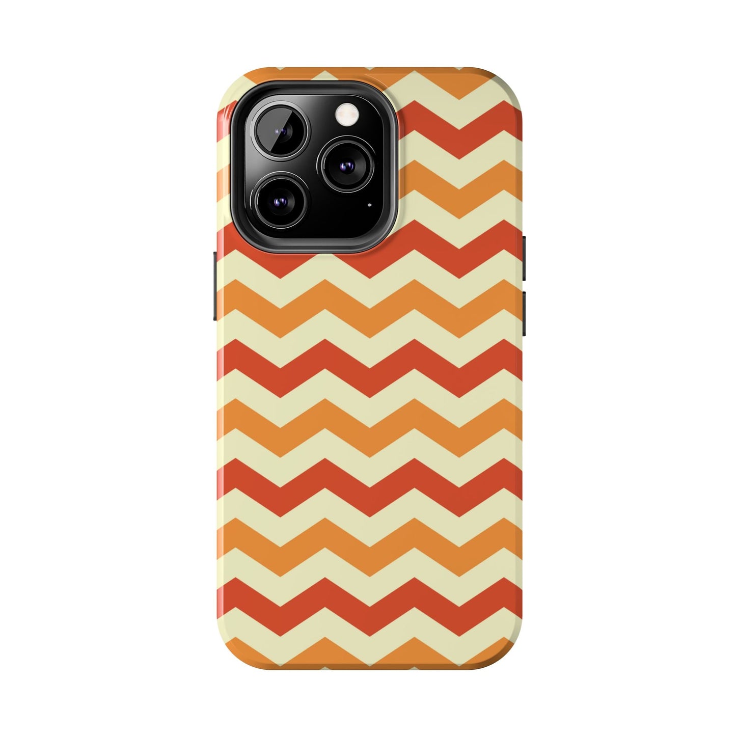 Warm Sunset Chevron – Orange, Red & Cream Geometric iPhone Case - BOGO Cases