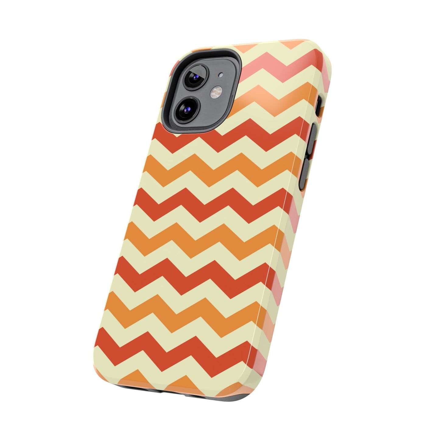 Warm Sunset Chevron – Orange, Red & Cream Geometric iPhone Case - BOGO Cases