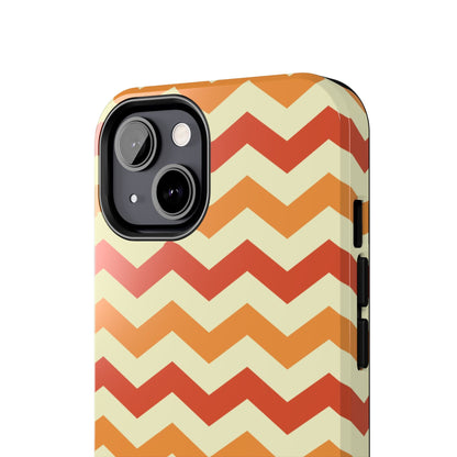 Warm Sunset Chevron – Orange, Red & Cream Geometric iPhone Case - BOGO Cases