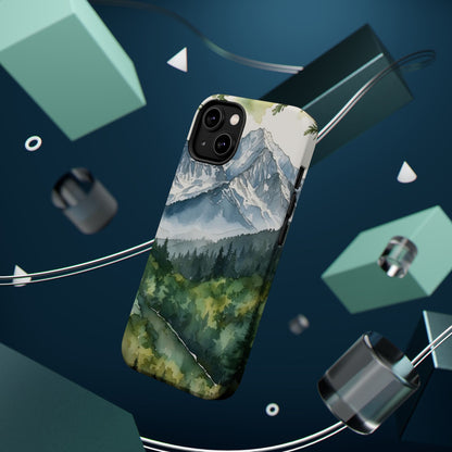 Watercolor Alpine Mountainscape - MagSafe iPhone Case - BOGO Cases