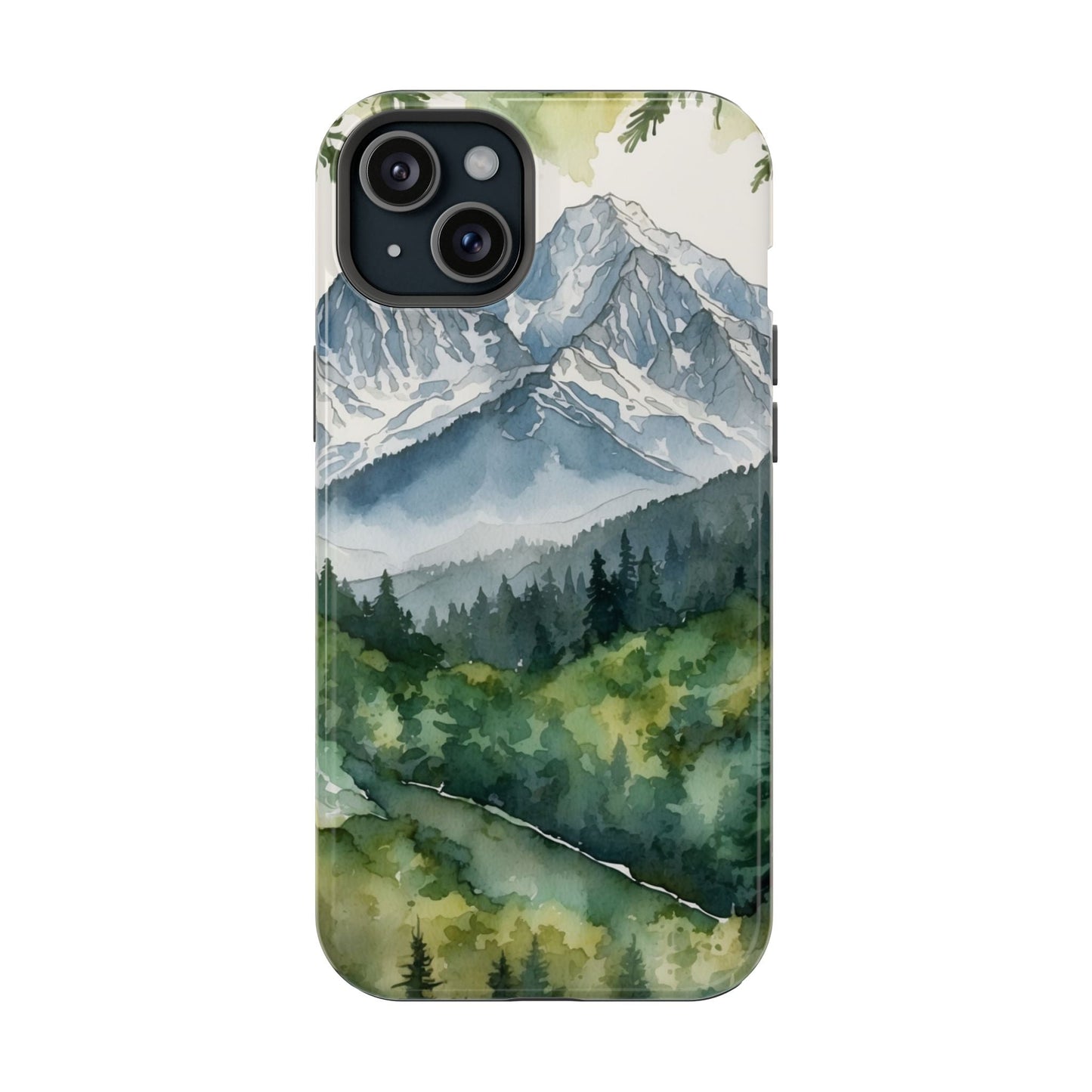 Watercolor Alpine Mountainscape - MagSafe iPhone Case - BOGO Cases