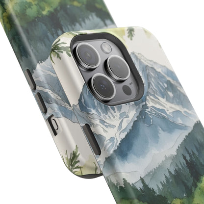 Watercolor Alpine Mountainscape - MagSafe iPhone Case - BOGO Cases