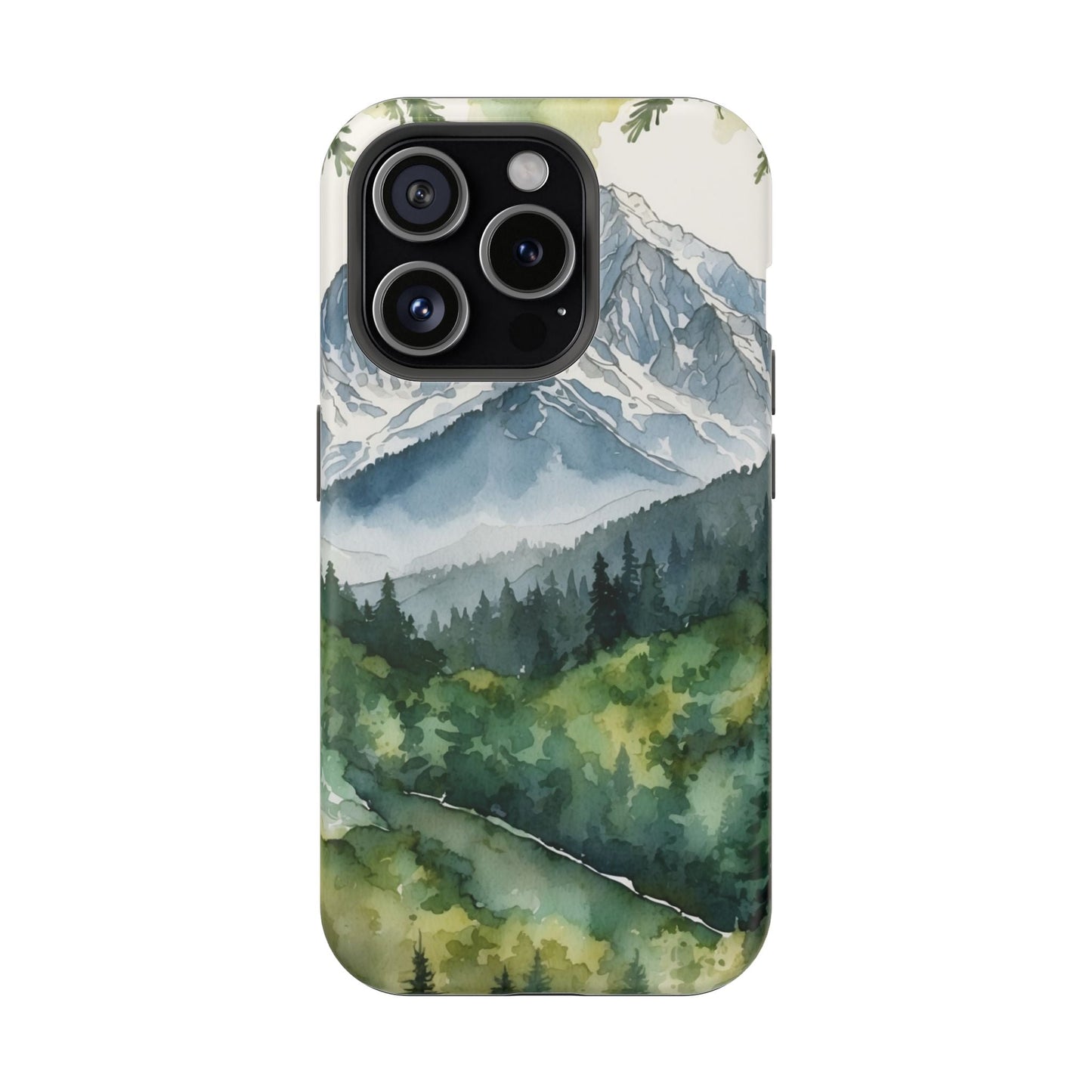 Watercolor Alpine Mountainscape - MagSafe iPhone Case - BOGO Cases
