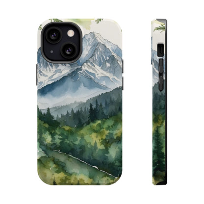 Watercolor Alpine Mountainscape - MagSafe iPhone Case - BOGO Cases