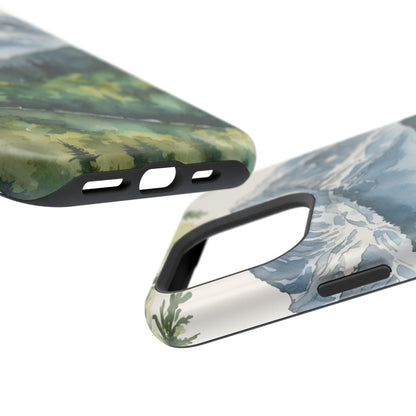 Watercolor Alpine Mountainscape - MagSafe iPhone Case - BOGO Cases