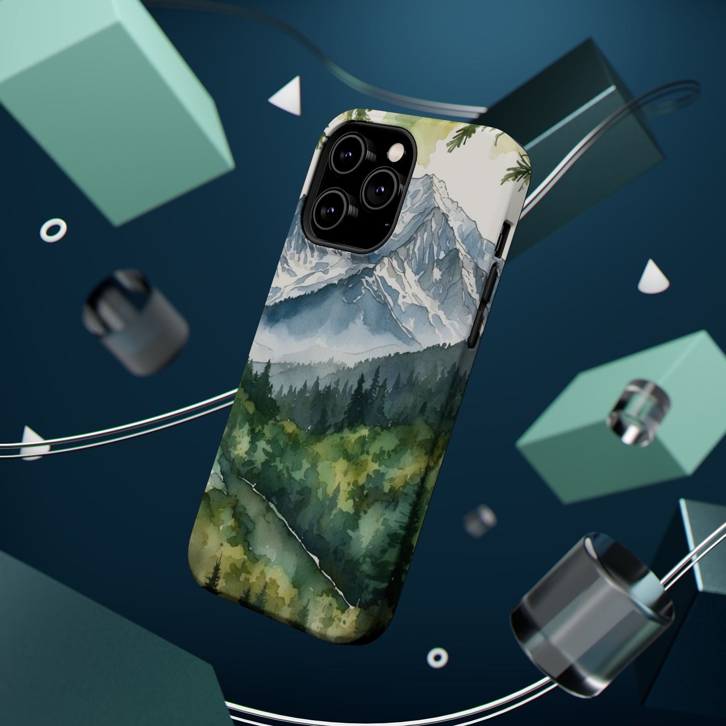 Watercolor Alpine Mountainscape - MagSafe iPhone Case - BOGO Cases