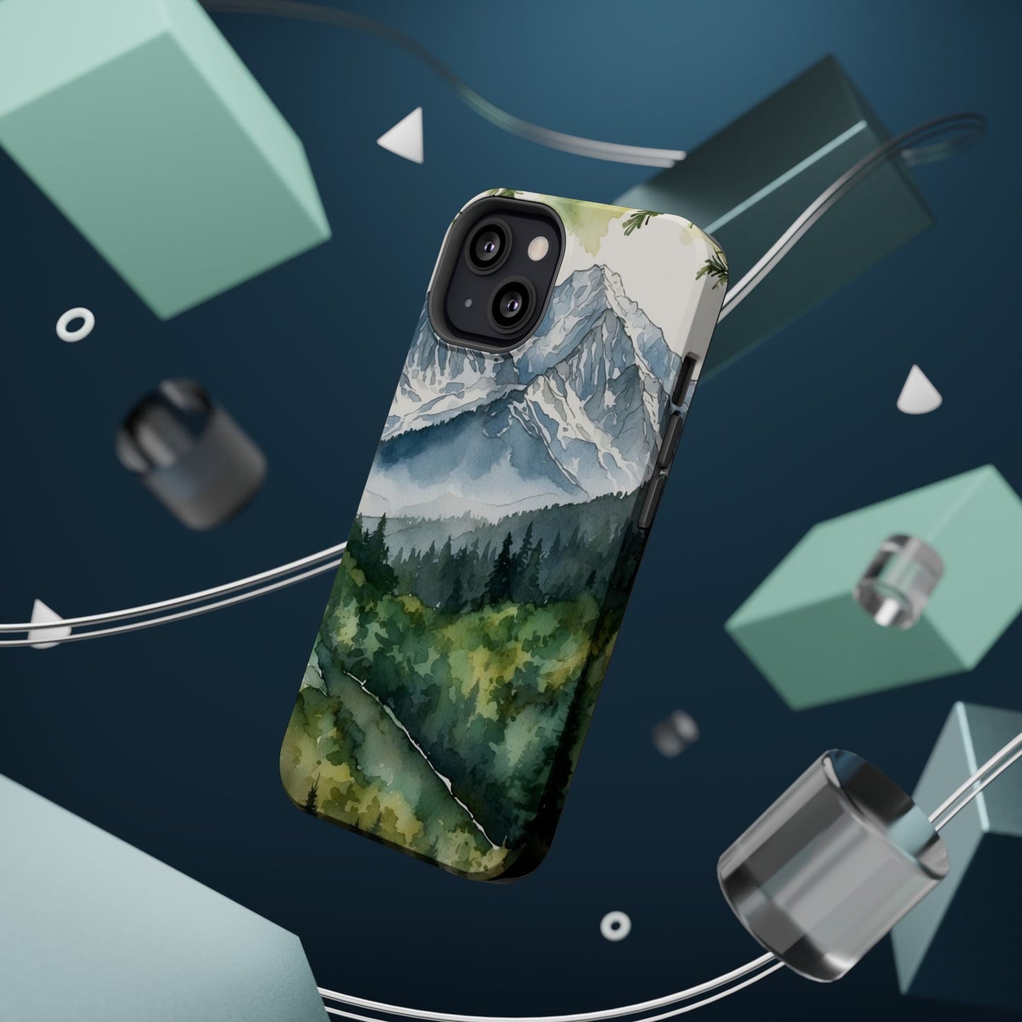 Watercolor Alpine Mountainscape - MagSafe iPhone Case - BOGO Cases