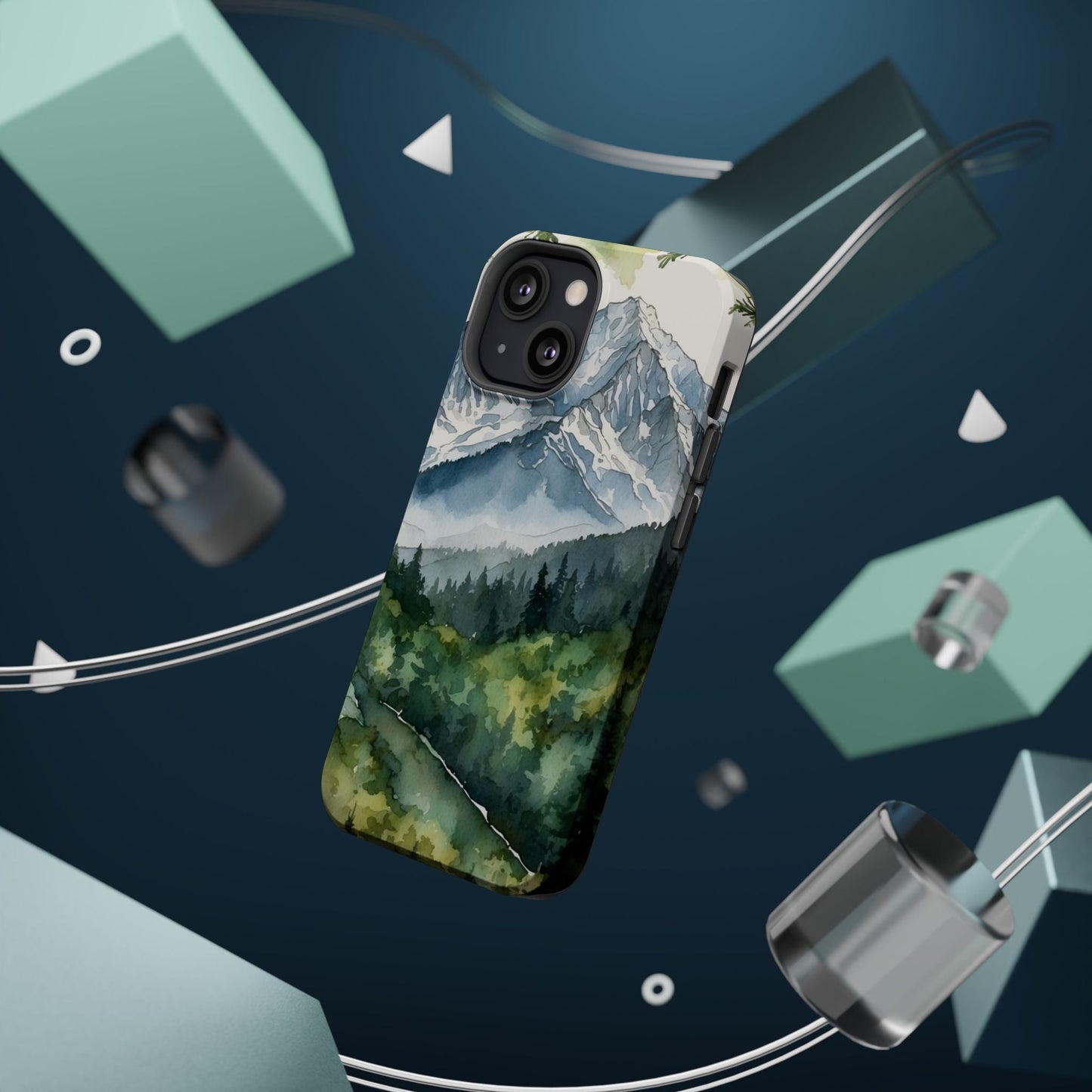 Watercolor Alpine Mountainscape - MagSafe iPhone Case - BOGO Cases
