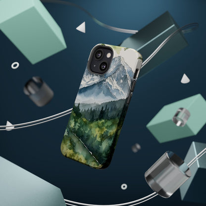 Watercolor Alpine Mountainscape - MagSafe iPhone Case - BOGO Cases