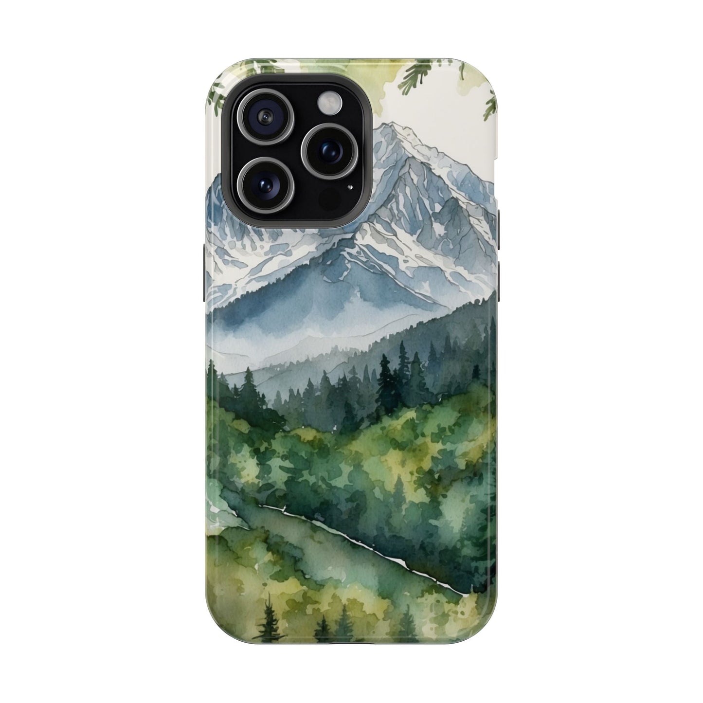 Watercolor Alpine Mountainscape - MagSafe iPhone Case - BOGO Cases