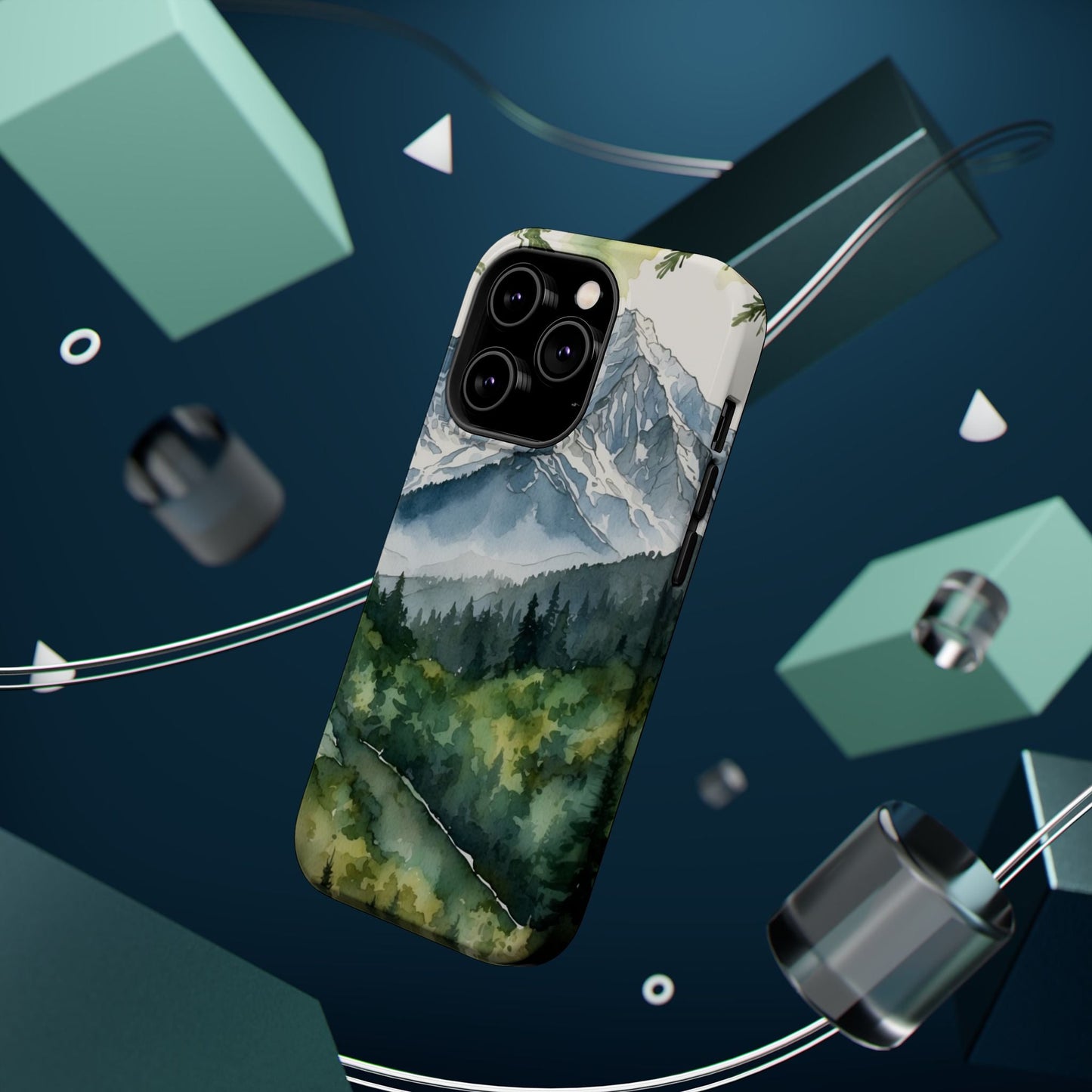 Watercolor Alpine Mountainscape - MagSafe iPhone Case - BOGO Cases