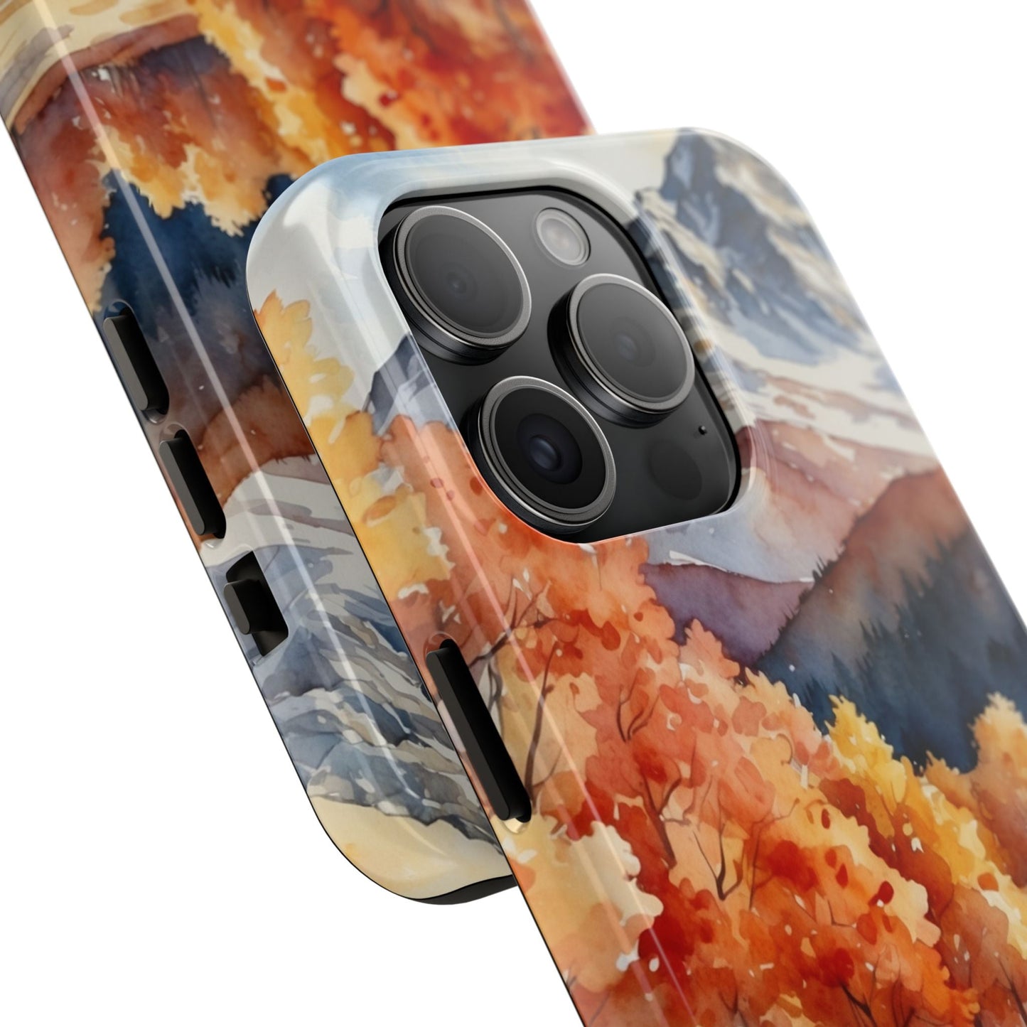Watercolor Autumn Forest and Mountains - iPhone Case - BOGO Cases