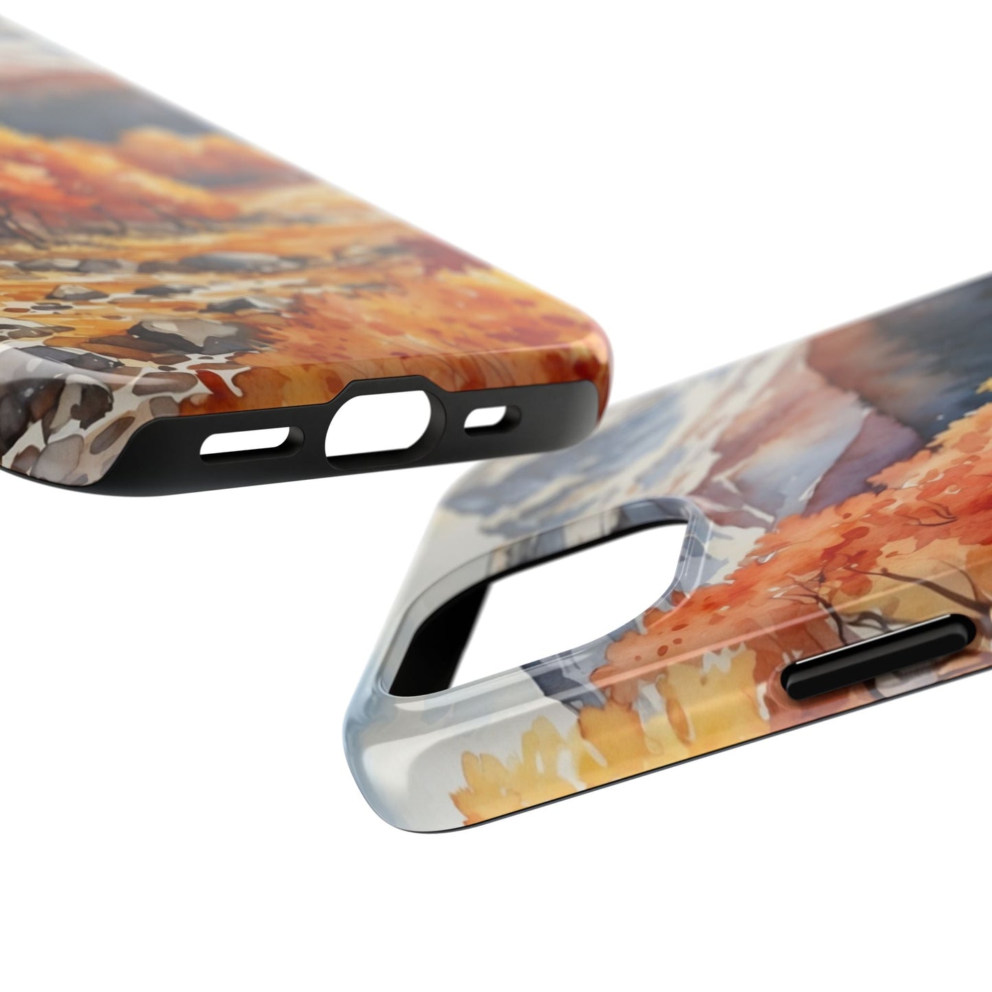 Watercolor Autumn Forest and Mountains - iPhone Case - BOGO Cases
