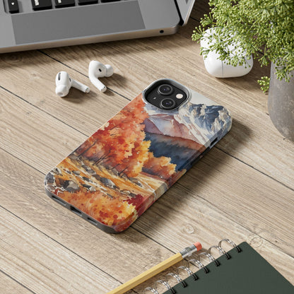 Watercolor Autumn Forest and Mountains - iPhone Case - BOGO Cases