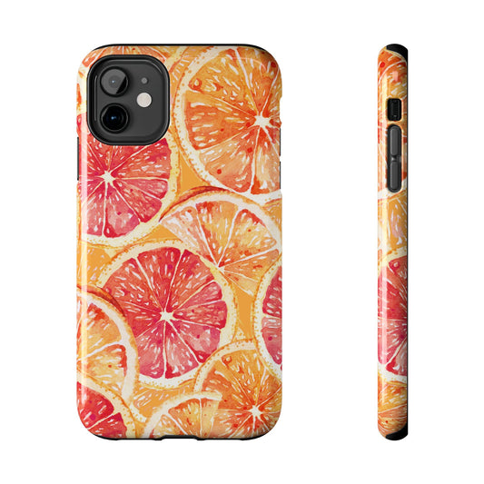 Watercolor Citrus Splash Tough iPhone Case – Vibrant Fruit Print, Shock - Resistant Design - BOGO Cases