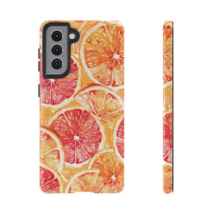 Watercolor Citrus Splash Tough Samsung Galaxy Case – Vibrant Fruit Print, Shock - Resistant Design - BOGO Cases