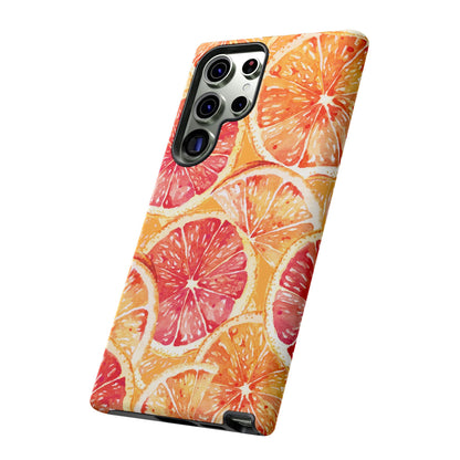 Watercolor Citrus Splash Tough Samsung Galaxy Case – Vibrant Fruit Print, Shock - Resistant Design - BOGO Cases