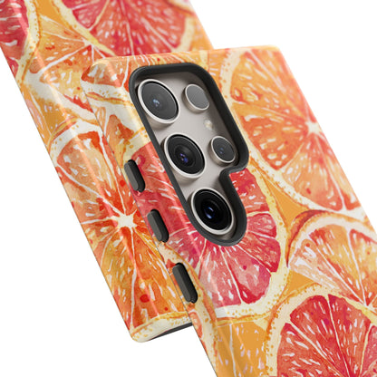 Watercolor Citrus Splash Tough Samsung Galaxy Case – Vibrant Fruit Print, Shock - Resistant Design - BOGO Cases