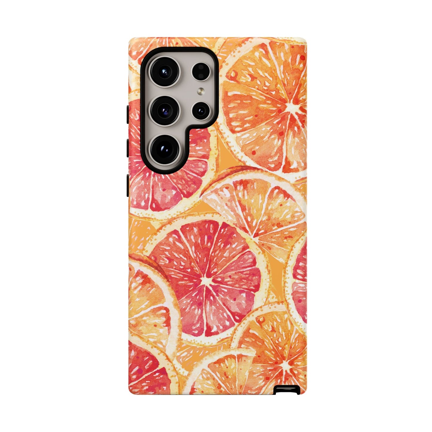 Watercolor Citrus Splash Tough Samsung Galaxy Case – Vibrant Fruit Print, Shock - Resistant Design - BOGO Cases