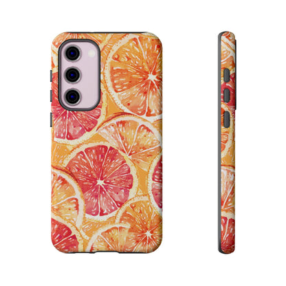 Watercolor Citrus Splash Tough Samsung Galaxy Case – Vibrant Fruit Print, Shock - Resistant Design - BOGO Cases