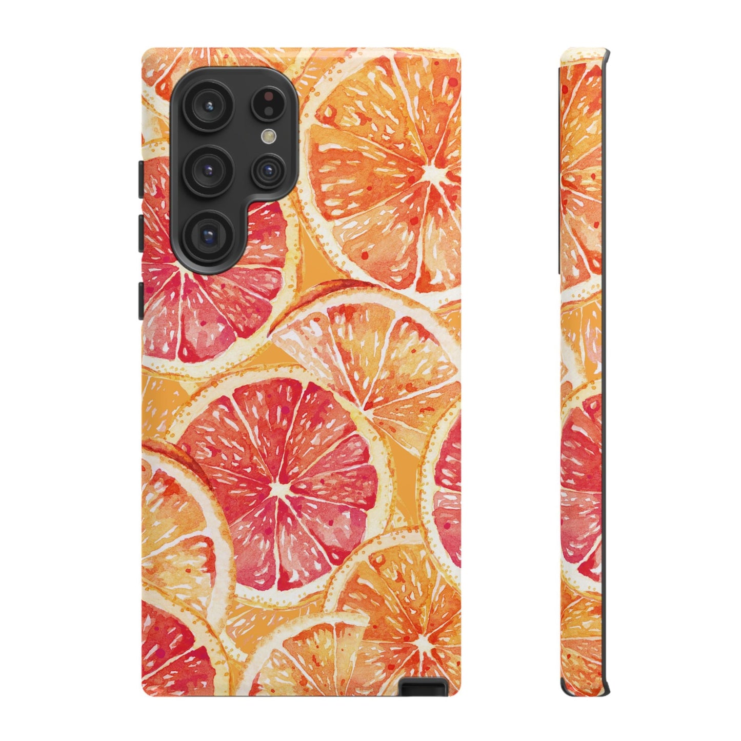 Watercolor Citrus Splash Tough Samsung Galaxy Case – Vibrant Fruit Print, Shock - Resistant Design - BOGO Cases