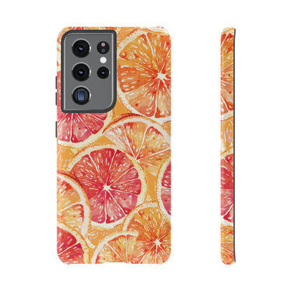 Watercolor Citrus Splash Tough Samsung Galaxy Case – Vibrant Fruit Print, Shock - Resistant Design - BOGO Cases