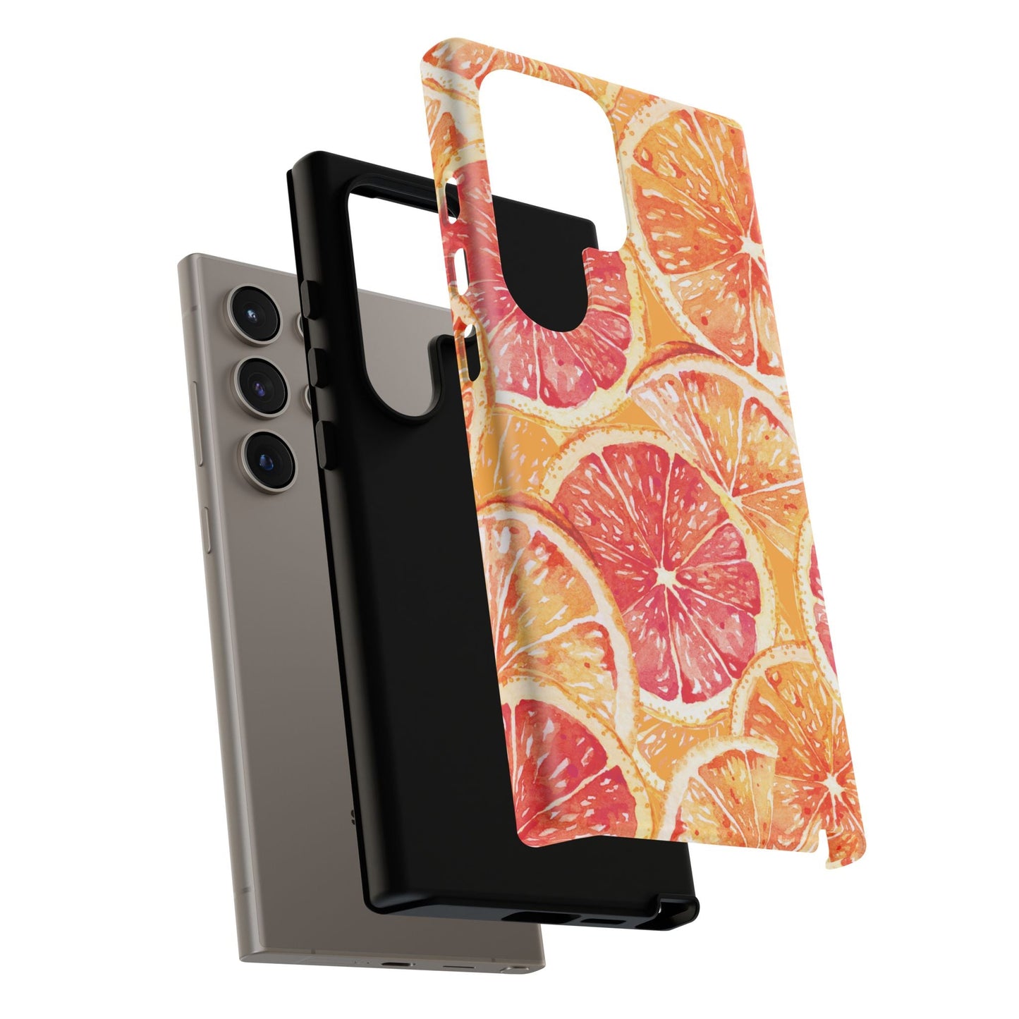 Watercolor Citrus Splash Tough Samsung Galaxy Case – Vibrant Fruit Print, Shock - Resistant Design - BOGO Cases