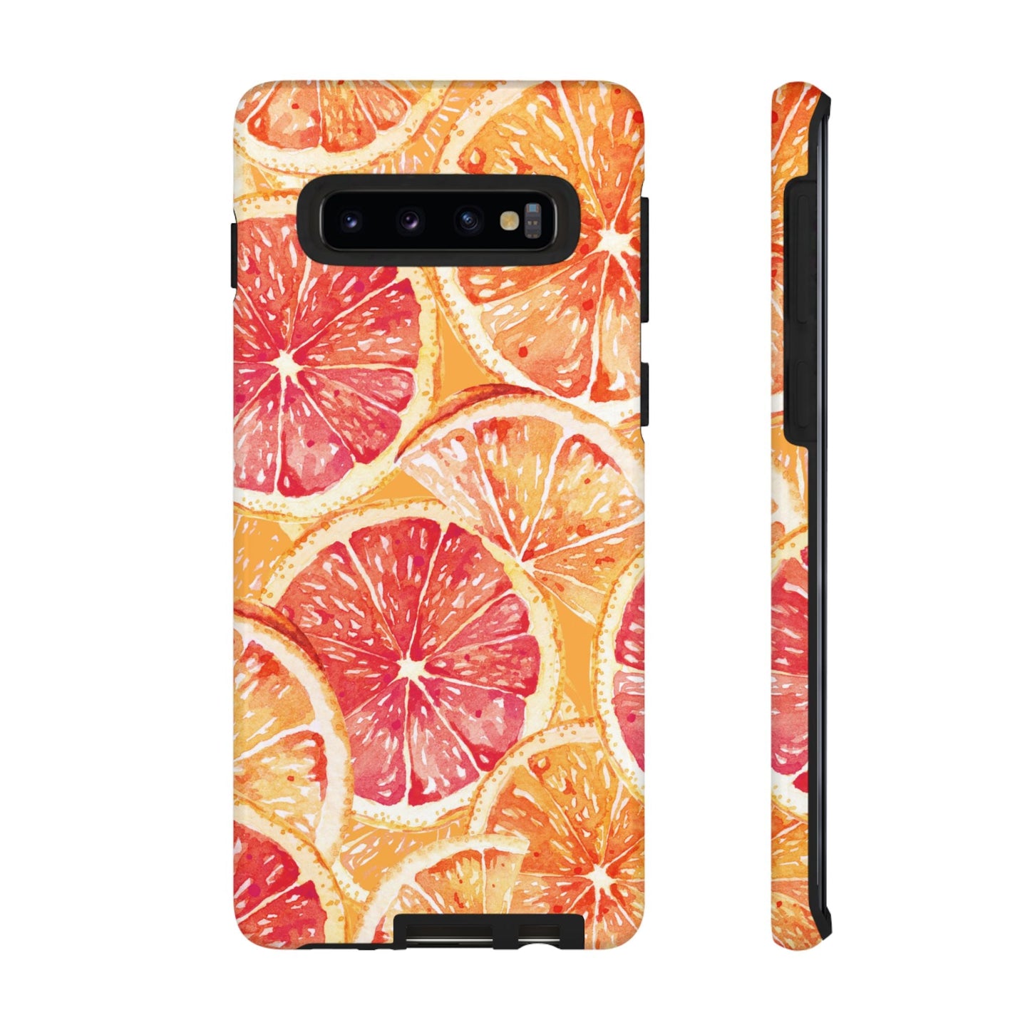 Watercolor Citrus Splash Tough Samsung Galaxy Case – Vibrant Fruit Print, Shock - Resistant Design - BOGO Cases