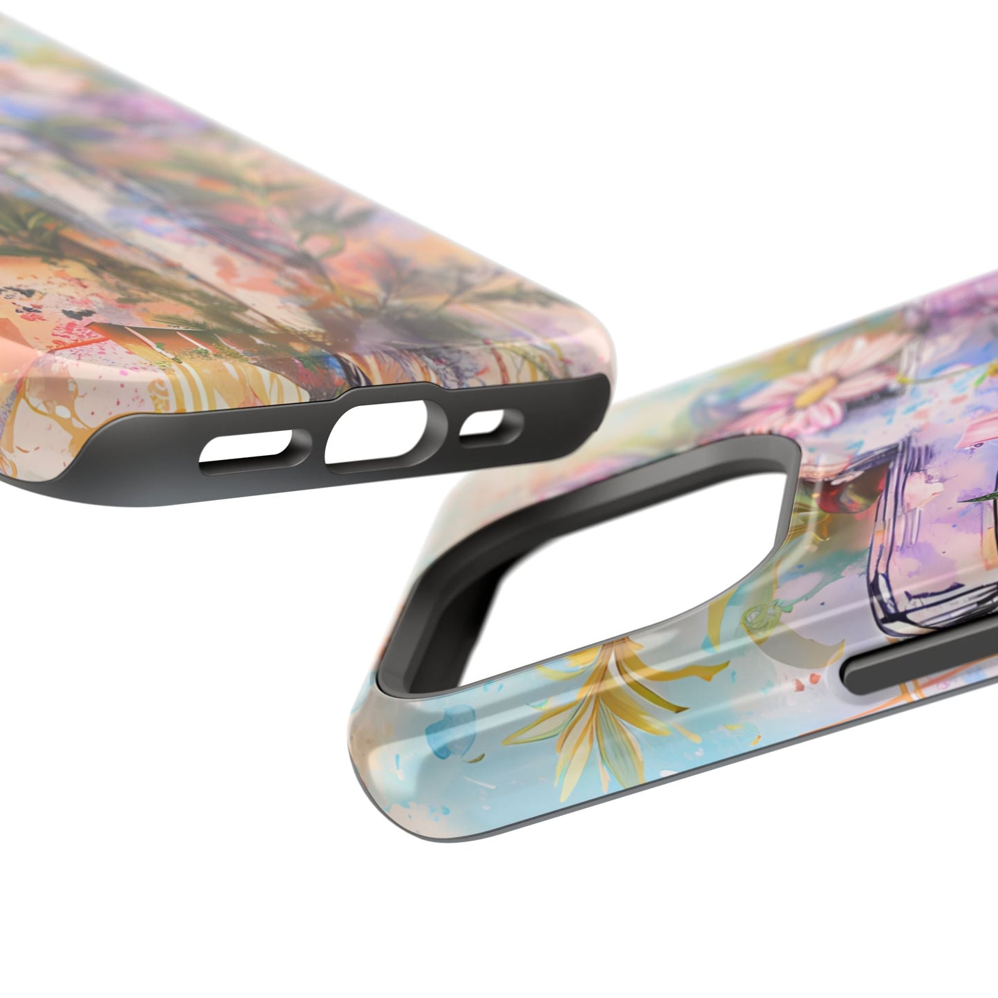 Watercolor Cross & Floral Art - MagSafe iPhone Case, Inspirational & Protective - BOGO Cases