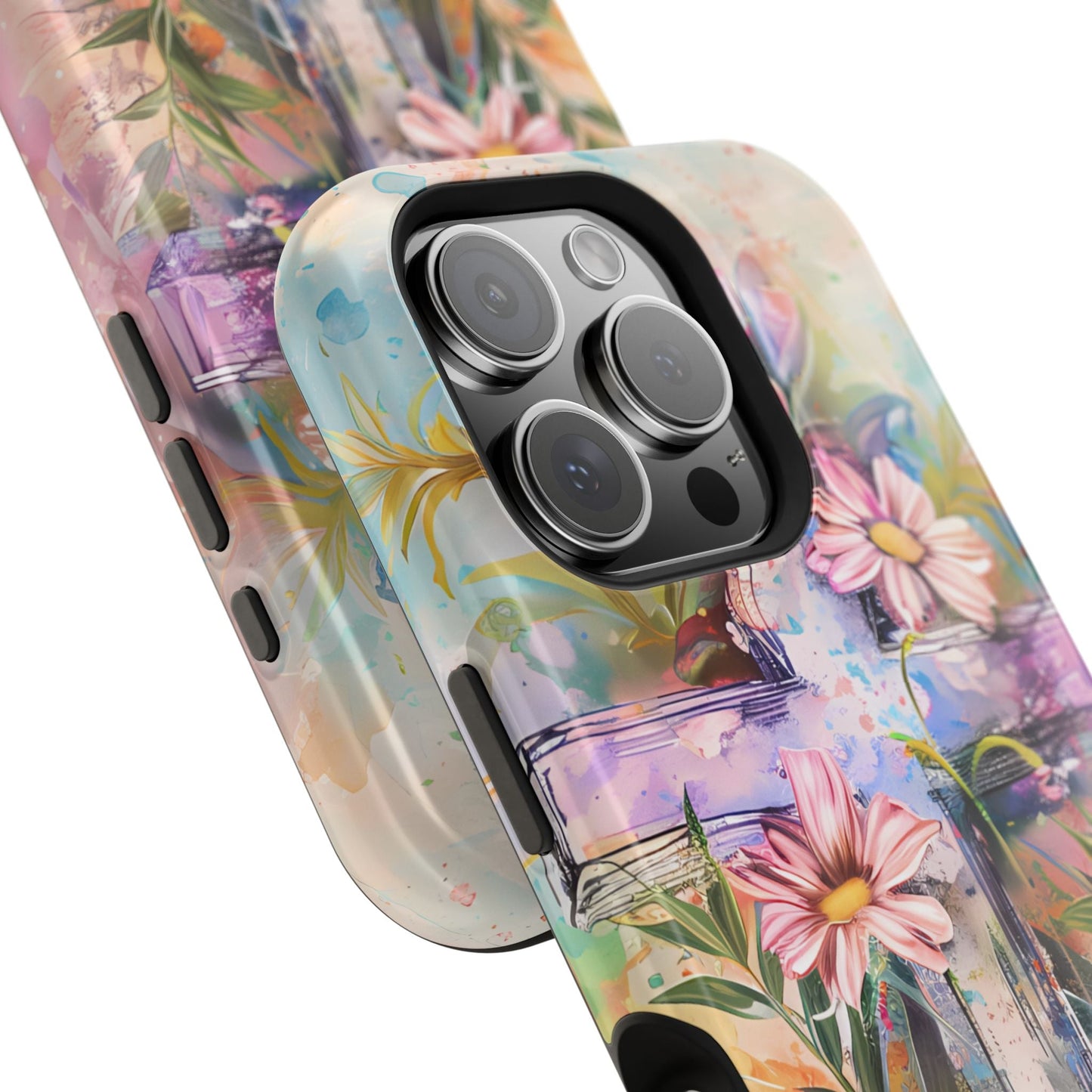 Watercolor Cross & Floral Art - MagSafe iPhone Case, Inspirational & Protective - BOGO Cases