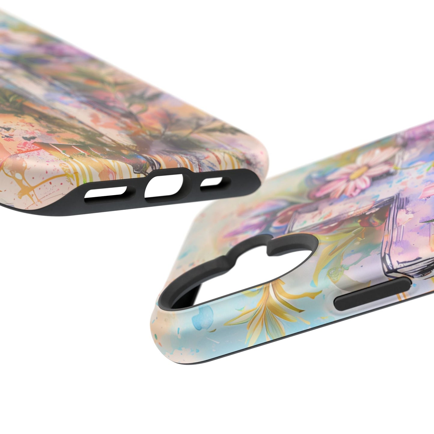 Watercolor Cross & Floral Art - MagSafe iPhone Case, Inspirational & Protective - BOGO Cases