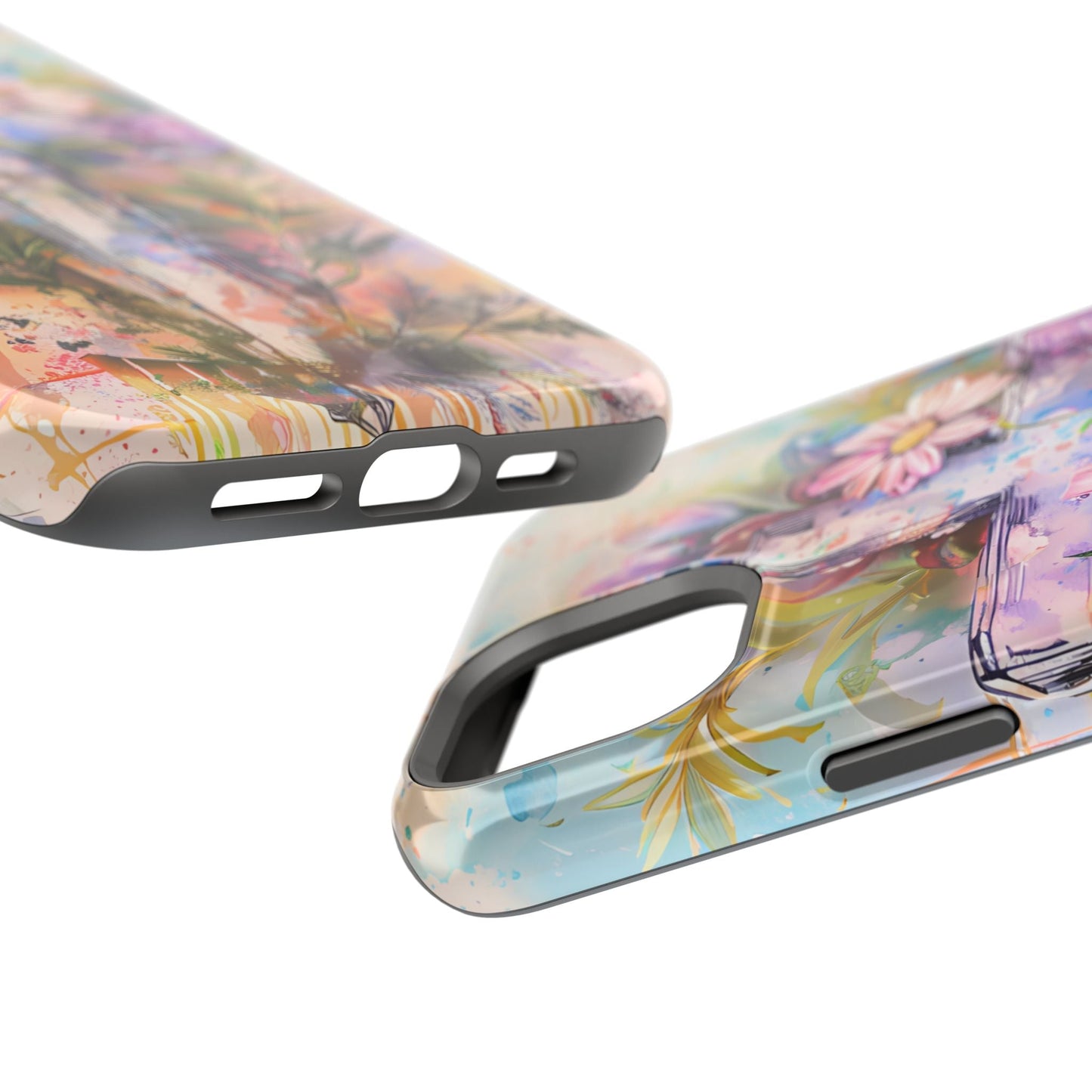 Watercolor Cross & Floral Art - MagSafe iPhone Case, Inspirational & Protective - BOGO Cases
