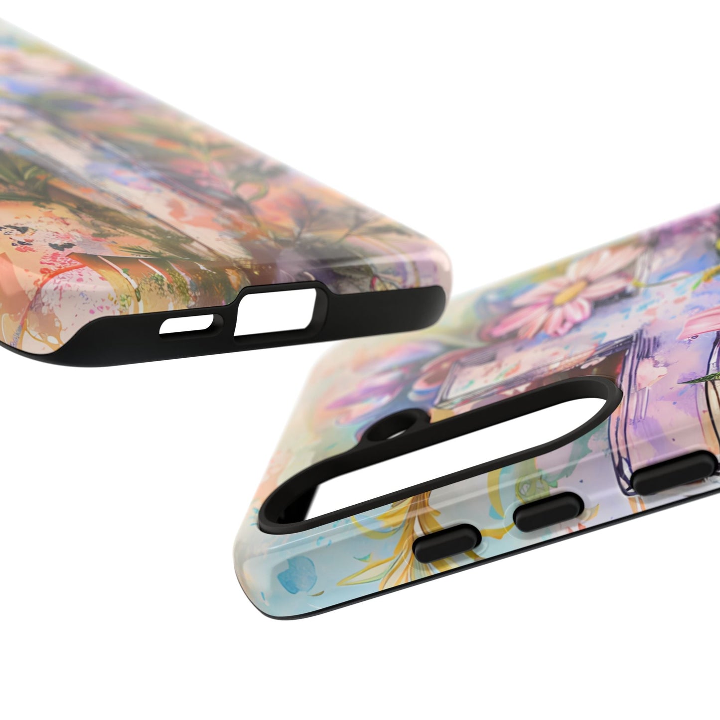 Watercolor Cross & Floral Art - Samsung Galaxy Case, Inspirational & Protective - BOGO Cases