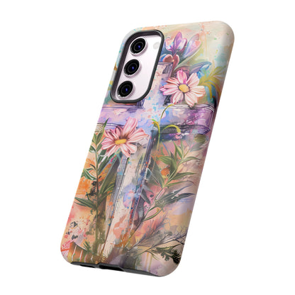 Watercolor Cross & Floral Art - Samsung Galaxy Case, Inspirational & Protective - BOGO Cases
