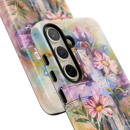 Watercolor Cross & Floral Art - Samsung Galaxy Case, Inspirational & Protective - BOGO Cases
