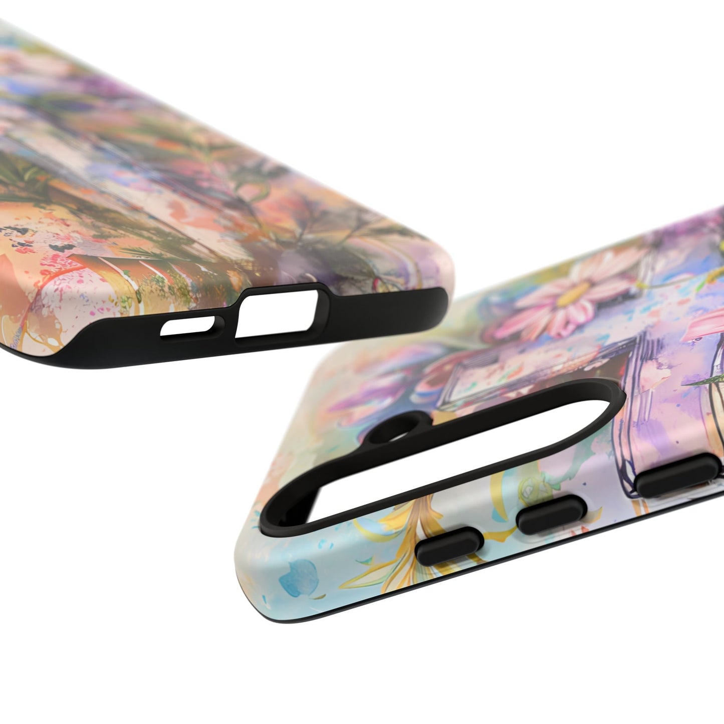 Watercolor Cross & Floral Art - Samsung Galaxy Case, Inspirational & Protective - BOGO Cases