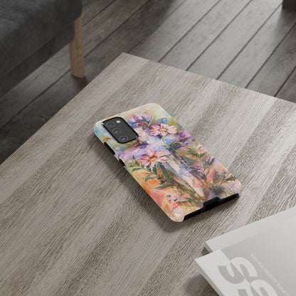 Watercolor Cross & Floral Art - Samsung Galaxy Case, Inspirational & Protective - BOGO Cases