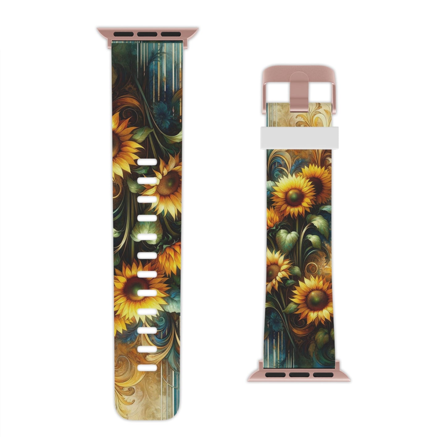 Watercolor Floral Sunflower Apple Watch Band - BOGO Cases
