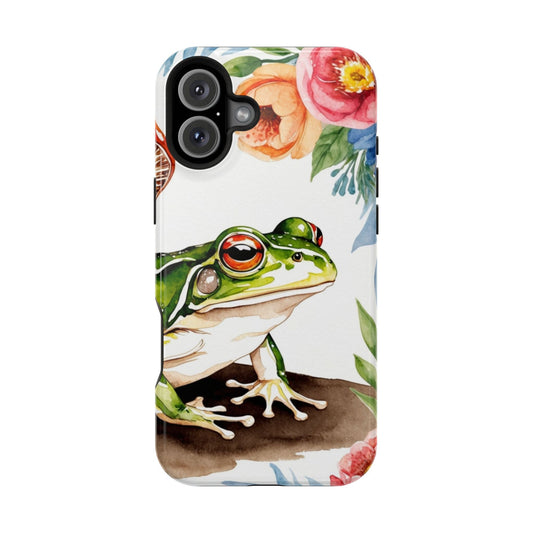 Watercolor Frog & Wildflower Art - MagSafe iPhone Case - BOGO Cases