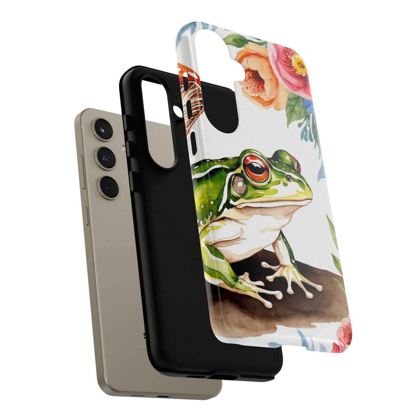 Watercolor Frog & Wildflower Art - Samsung Galaxy Case - BOGO Cases